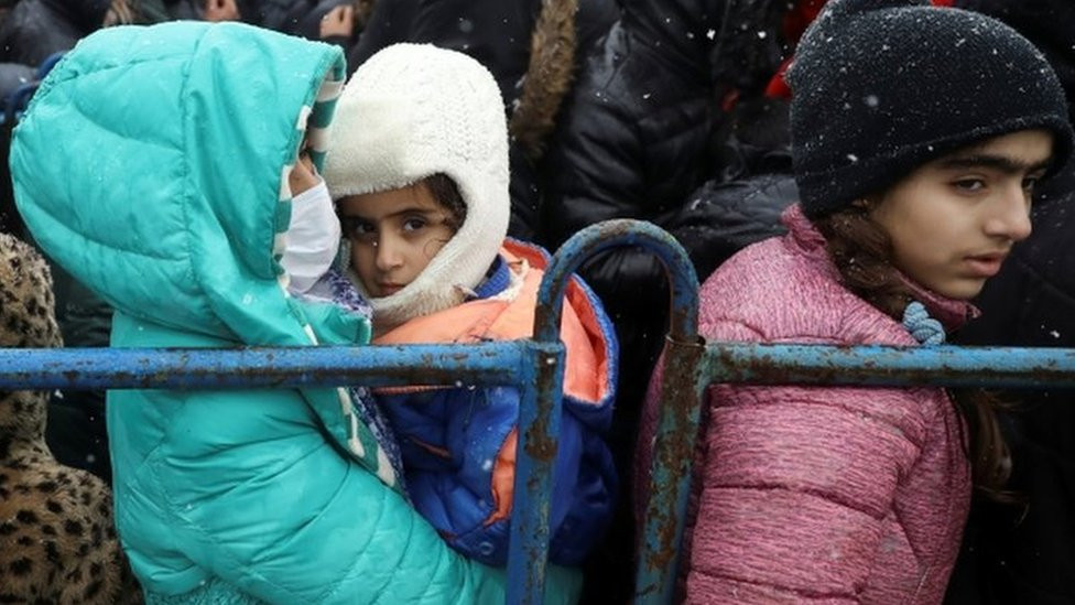 Migrants on the Poland-Belarus border