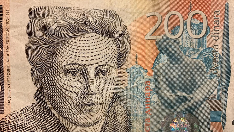 Portret Nadežde Petrović na novčanici od 200 dinara