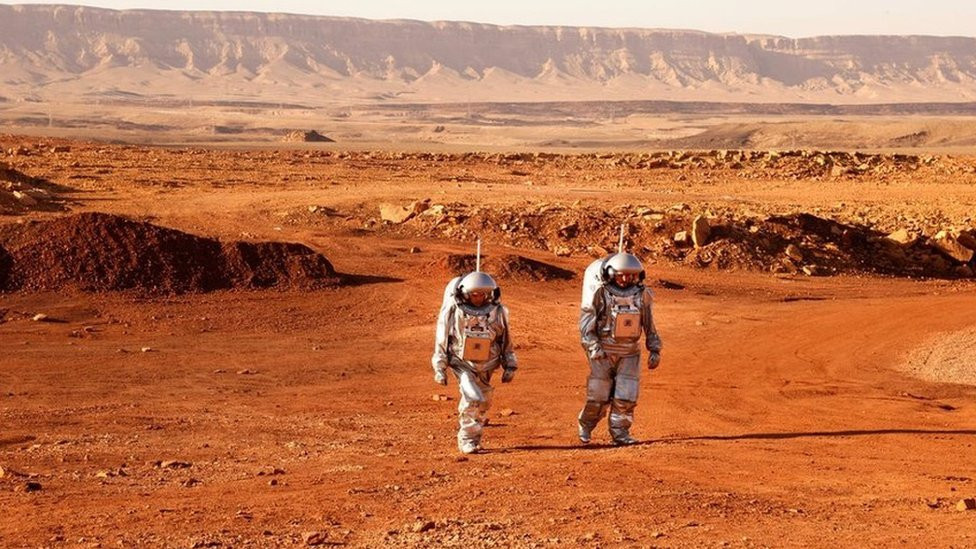 Astronauts in Israeli desert