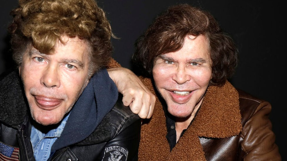 Igor and Grichka Bogdanoff pose during a portrait session in Paris, France on 11/27/2019