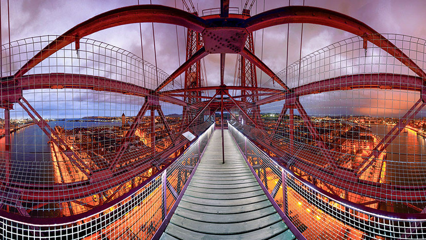 The Bizkaia Bridge in Bilbao, Spain