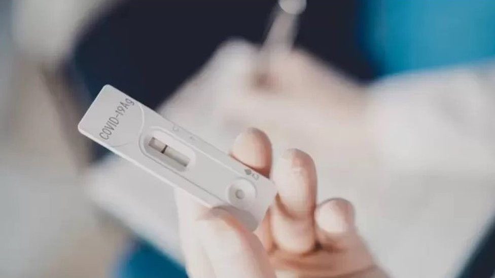 An antigen, or lateral flow, test