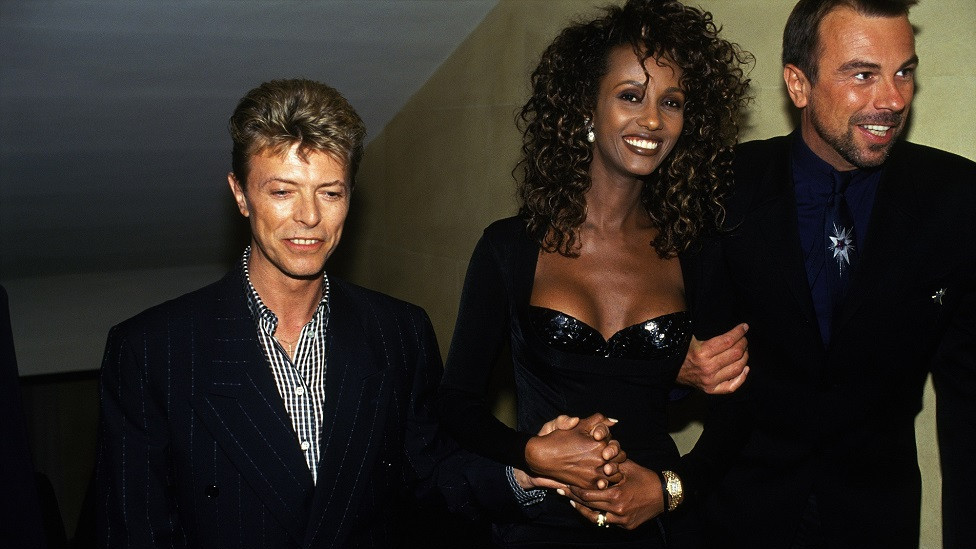 David Bowie, Iman and Mugler in Paris, 1991