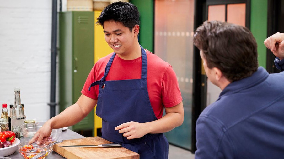 A contestant on The Great Cookbook Challenge