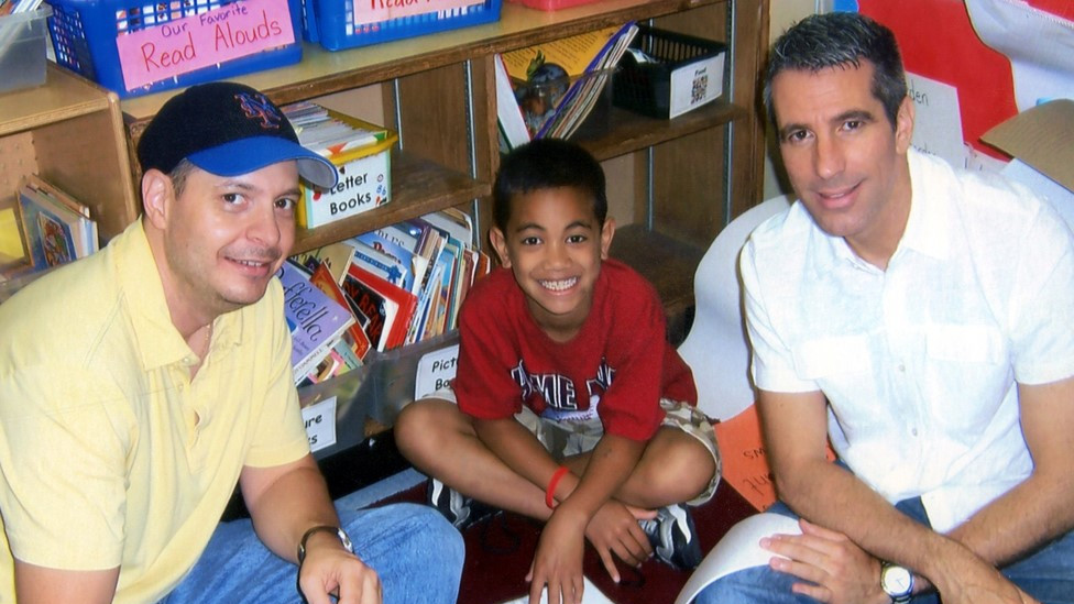 Pete, Kevin and Danny on a visit to Kevin's school in 2007