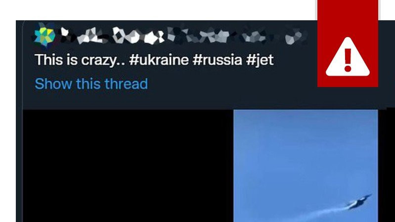 Misleadingly captioned video of a fighter jet