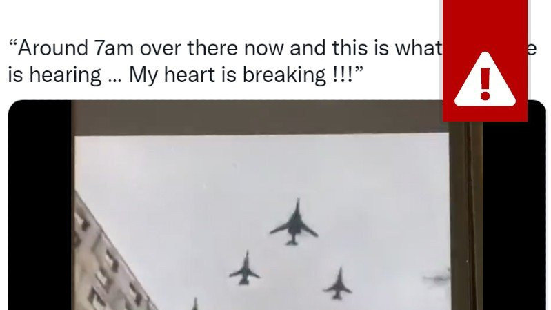 Aircraft on their way to a military parade in 2020