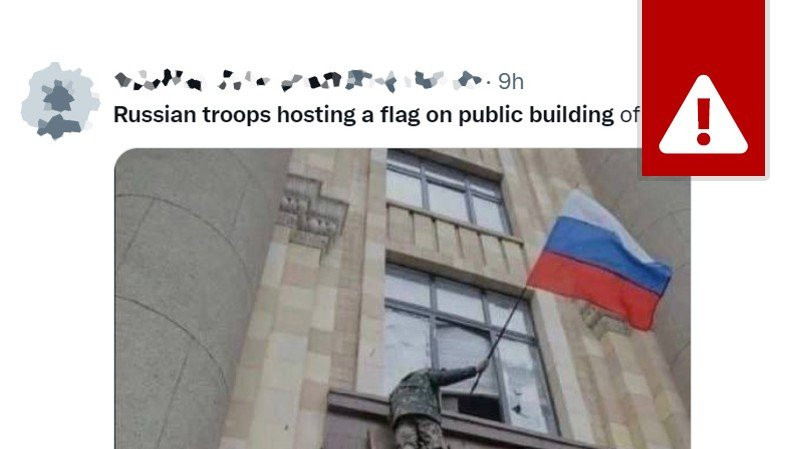 Russian flag raised in Kharkiv in 2014