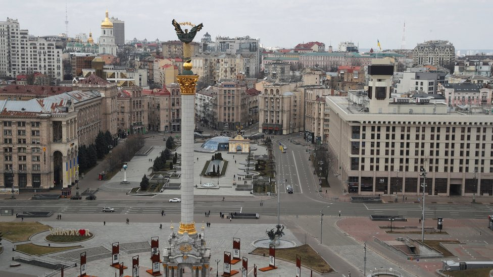 Empty streets of Kyiv