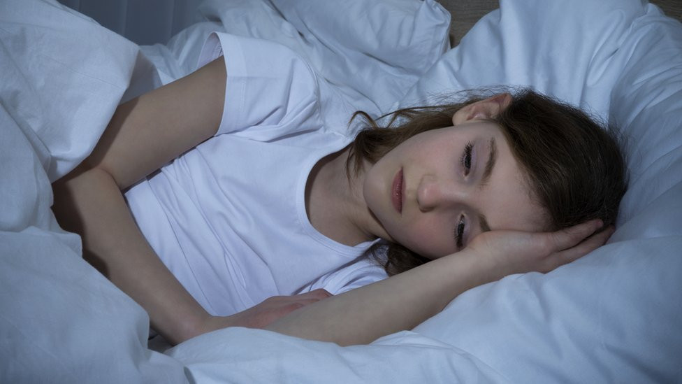 Girl trying to sleep