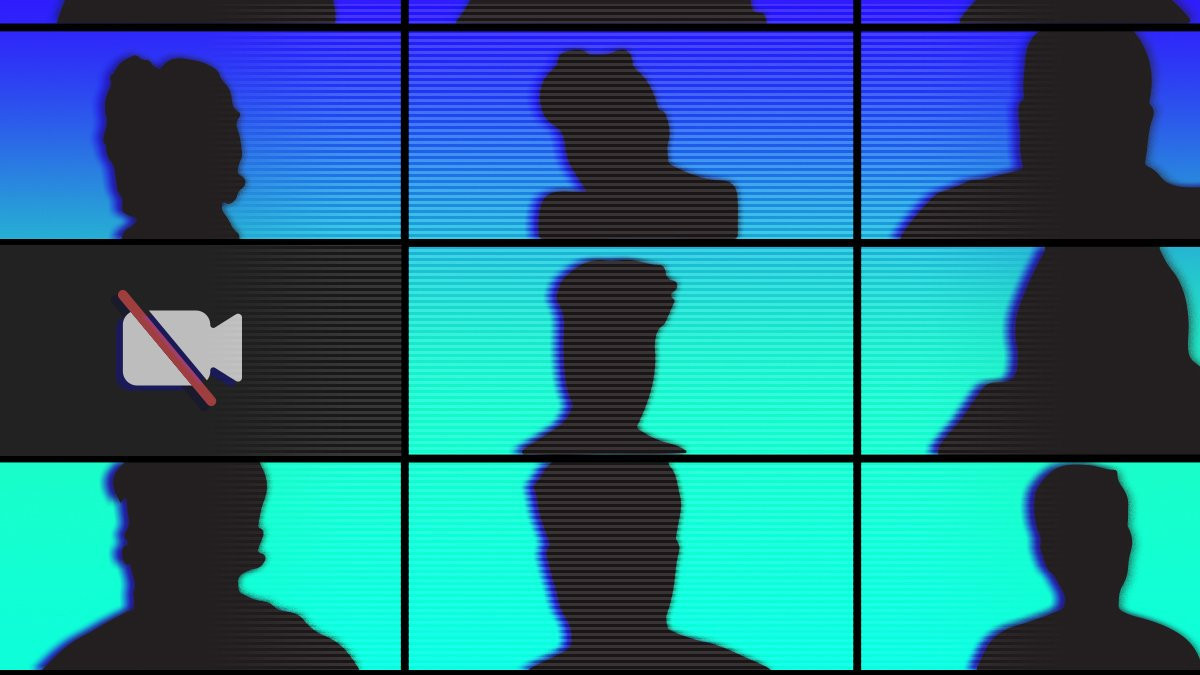 shadowy figures on a video call