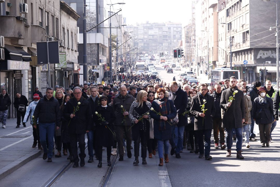 Beograd, 12.03.2022. – Predstavnici koalicije Ujedinjeni za pobedu Srbije i vise stotina gradjana okupili su se danas kod Malog Tasmajdana, odakle su  krenuli u „Setnju za Zorana&