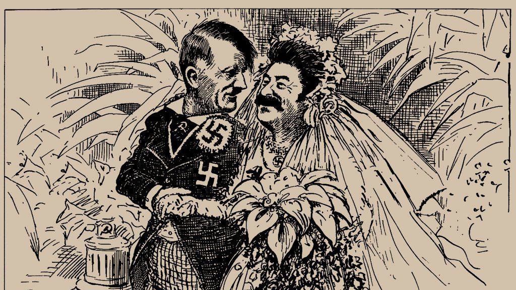 A 1939 cartoon in The Washington Star depicted the pact between Hitler and Stalin, wondering 'how long the honeymoon will last?'