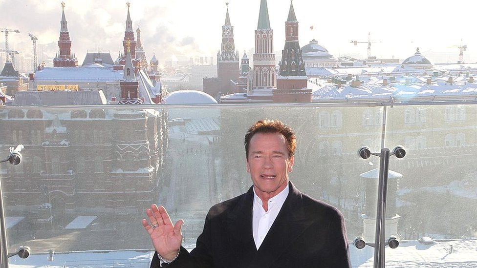 Arnold Schwarzenegger in Moscow in January 2013