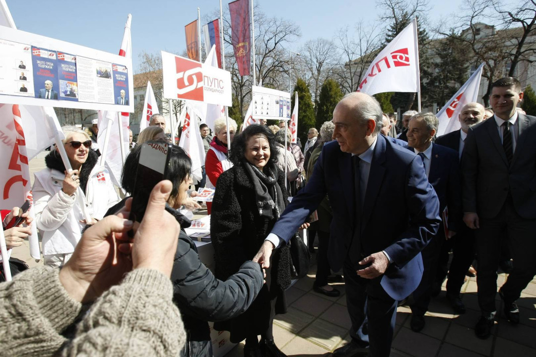 Pozarevac, 19.03.2022. &#8211; &#8222;3P za Pozarevac, 3P za Srbiju, 3P &#8211; penzije prate plate, 3P &#8211; penzioneri, poljoprivrednici, proleteri, 3P &#8211;  tri puta posteno. PUPS za 