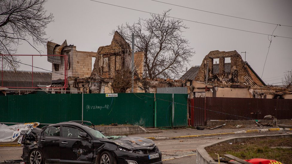 Ruševine kuće porodice Abramov u Buči