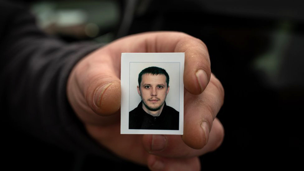 The passport picture Serhiy carried while he searched for his brother