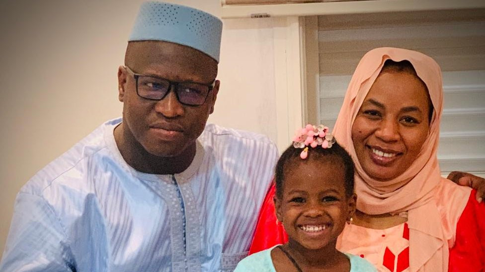 The parents with their eldest daughter Souda