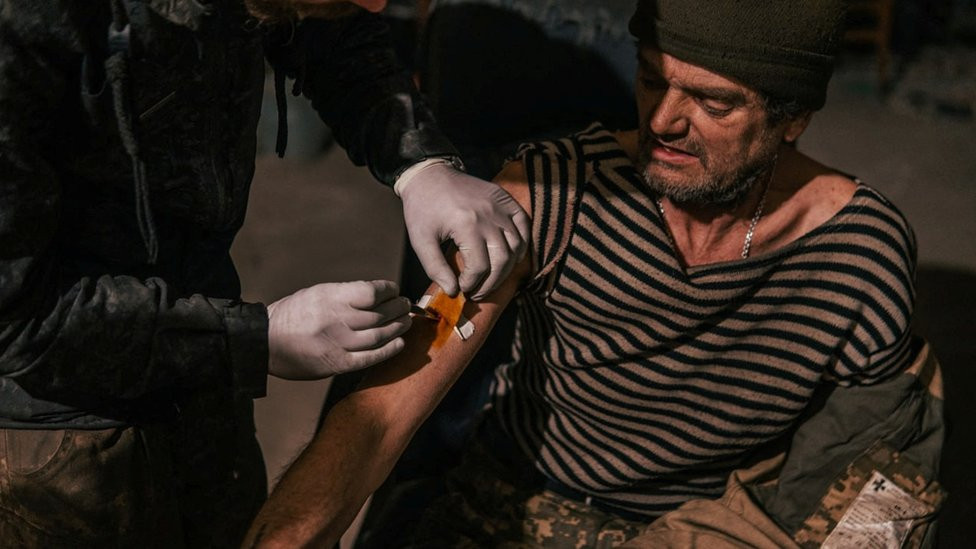 Wounded soldier inside the Azovstal steelworks