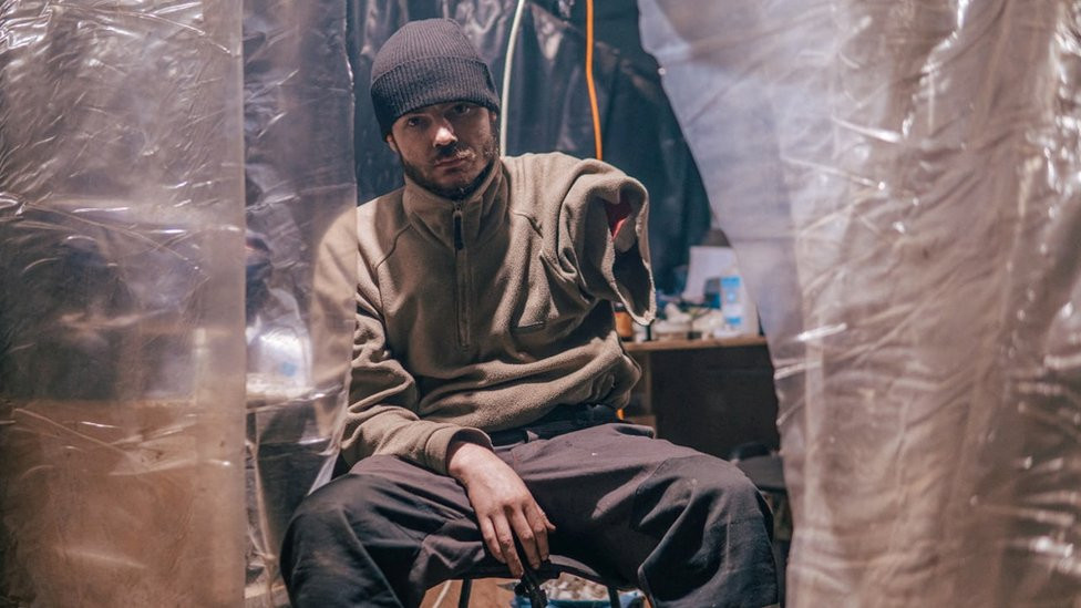 Wounded soldier inside the Azovstal steelworks
