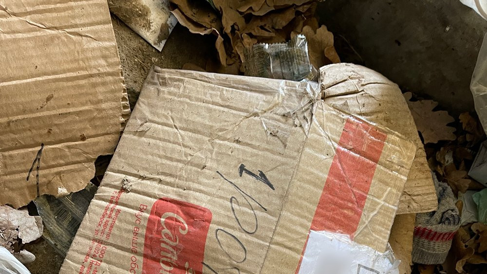 A parcel addressed to a Russian soldier - the address has been blurred