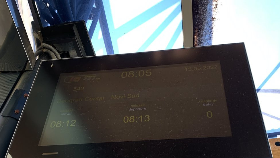 ekran na železničkoj stanici na Novom Beogradu