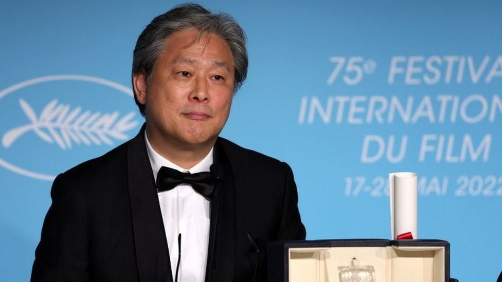 Park Chan-wook, winner of the Best Director Award for "Heojil Kyolshim" (Decision to Leave), attends the Award Winners" press conference at the Closing Ceremony of the 75th annual Cannes Film Festival, in Cannes, France, 28 May 2022.
