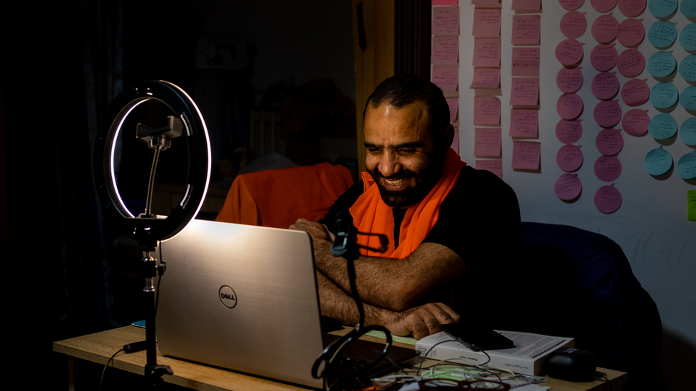 Adayfi often gives online talks about Guantanamo. Many students were not born when he was sent to Guantanamo.