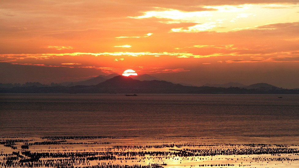 China's southeastern coast can be seen from the Taiwanese island of Kinmen