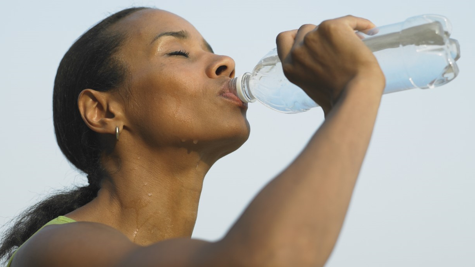 Woman drinking water