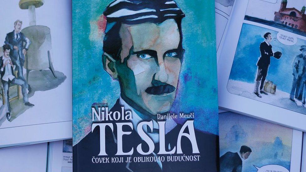 Naslovna strana grafičke novele "Nikola Tesla: Čovek koji je oblikovao budućnost"