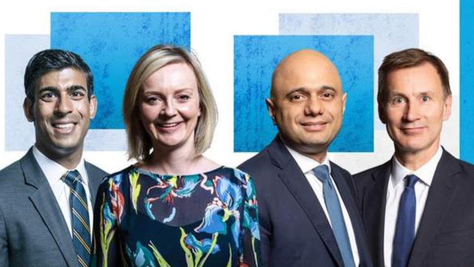 Riši Sunak, Liz Trus, Sadžid Džavid i Džeremi Hant