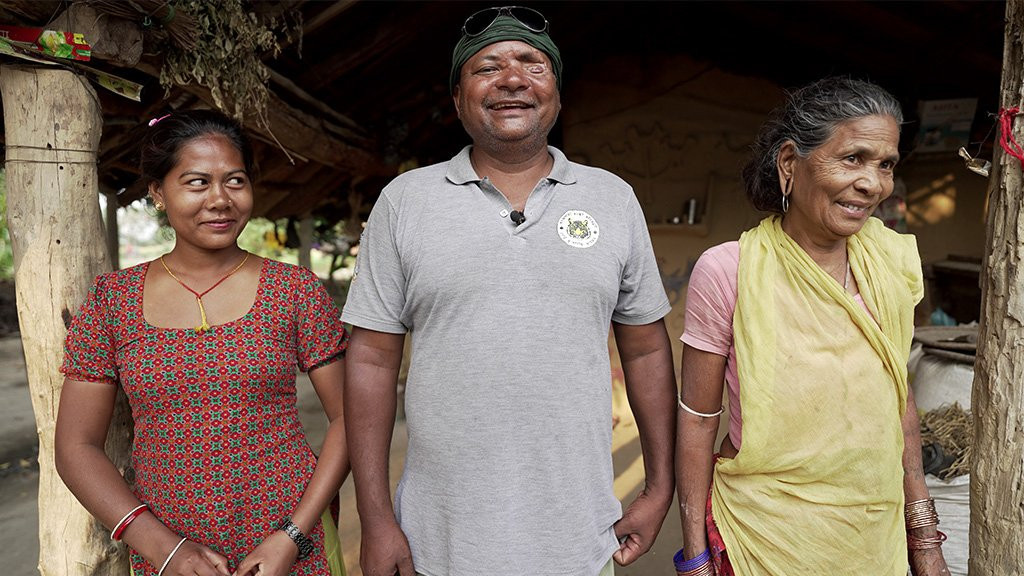 Bhadai Tharu and his mother