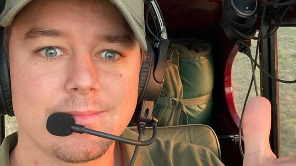 Nick Haller in his aircraft