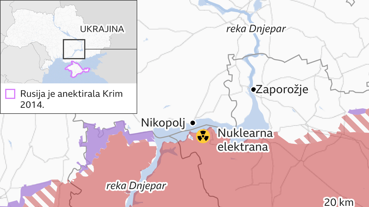nuklearna elektrana u Zaporožju - mapa