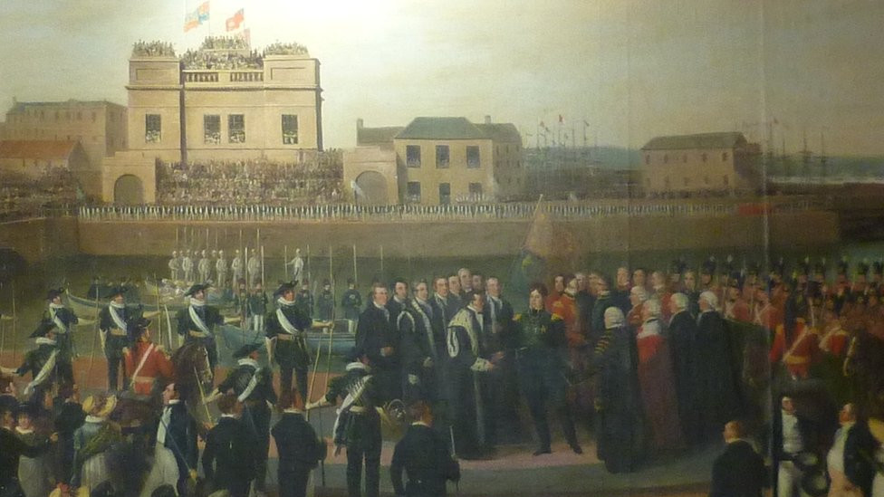King George IV landing in Leith in August 1822