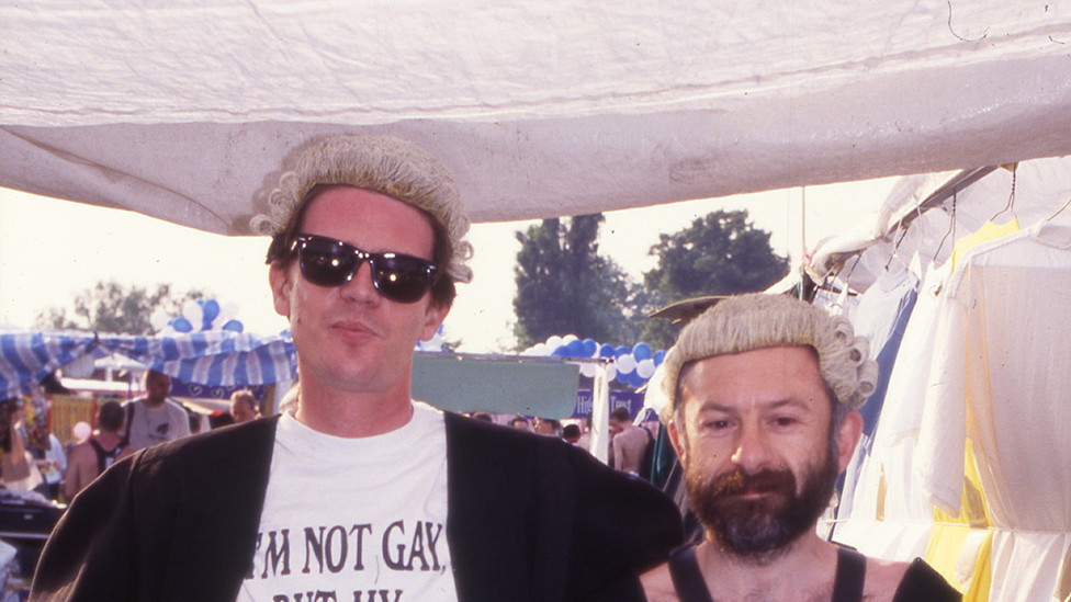 People attend the Pride march in 1992