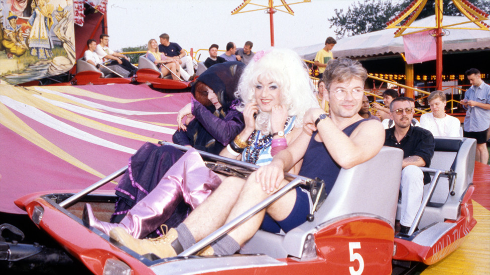 People attend the Pride march in 1992