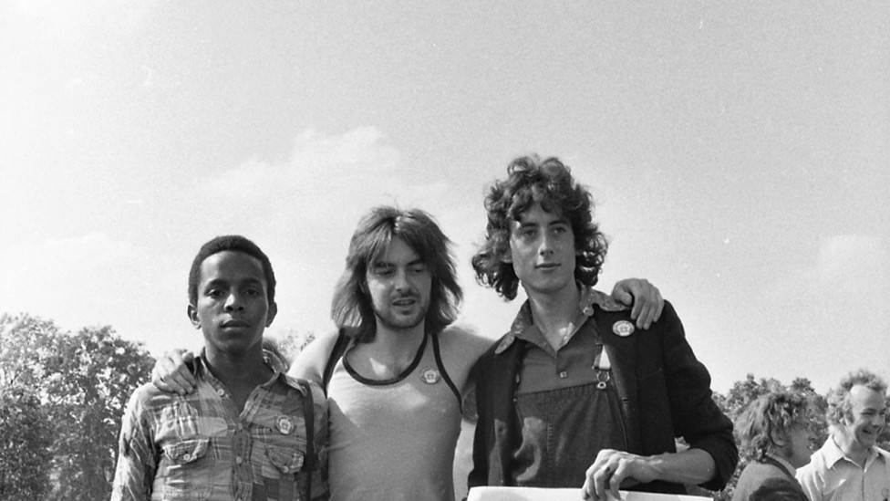 Ted Brown, Noel Glynn and Peter Tatchell at the Pride march in 1973