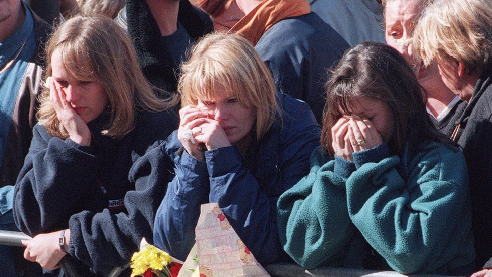 Crowds at Princess Diana's funeral
