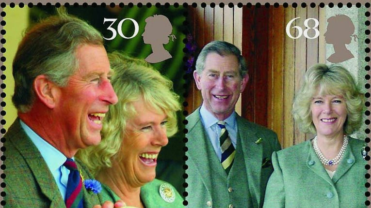 Stamps featuring HRH Prince Charles and Camila Parker Bowles