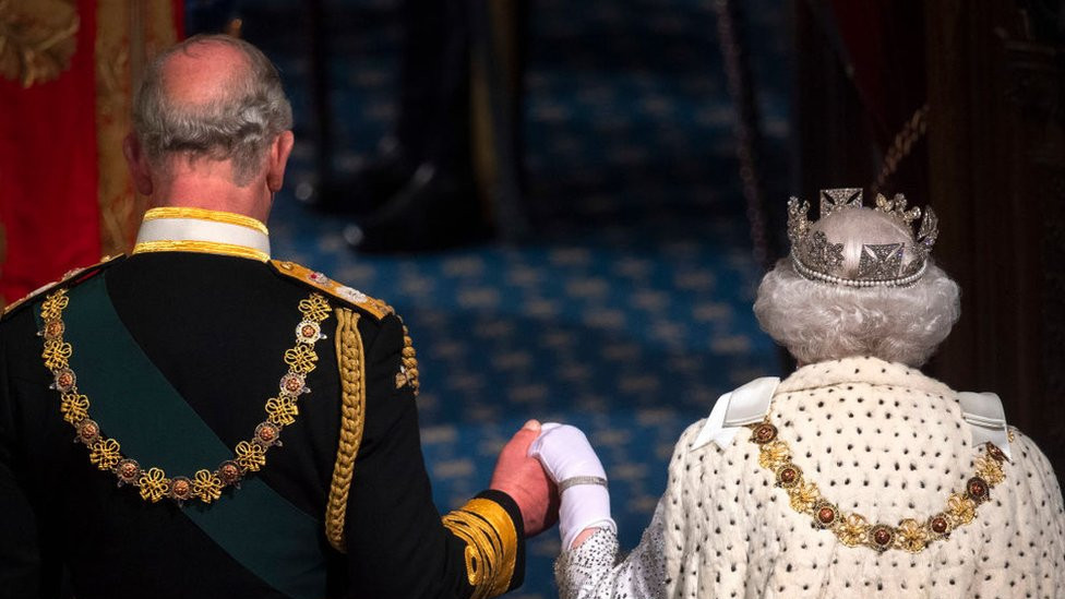 The Queen and Prince Charles attend the State Opening of Parliament on 14 October 2019