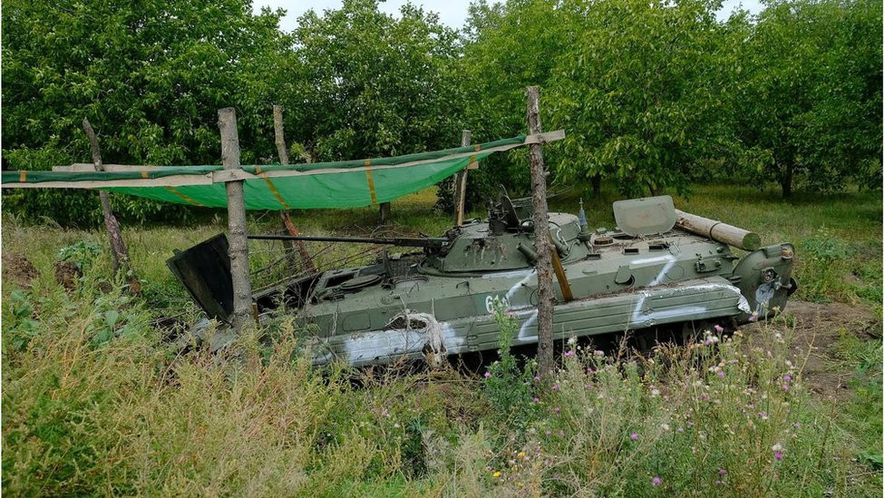 A Russian armoured fighting vehicle