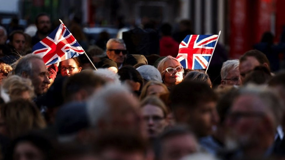 People queuing in Edinburgh