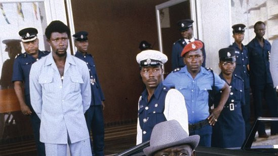 Siaka Stevens, president of Sierra Leone, during an African leaders summit in 1980