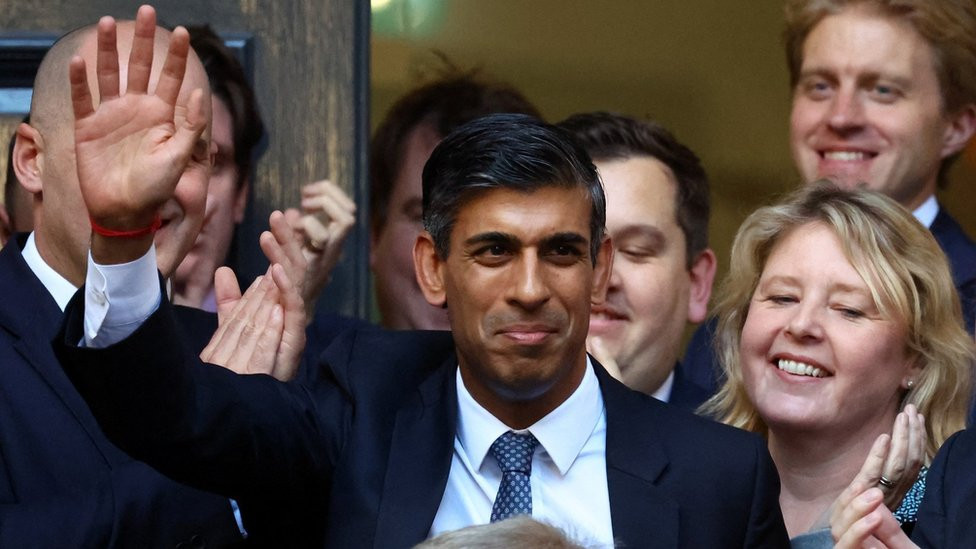 New leader of the Britain's Conservative Party Rishi Sunak walks outside the Conservative Campaign Headquarters, in London, Britain October 24, 2022.