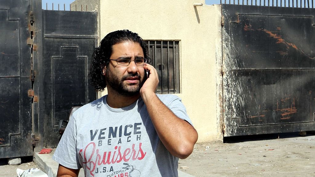 Alaa Abdel Fattah on the phone