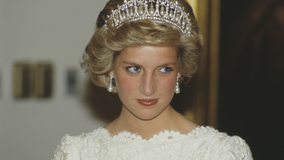 Princess Diana wearing a tiara