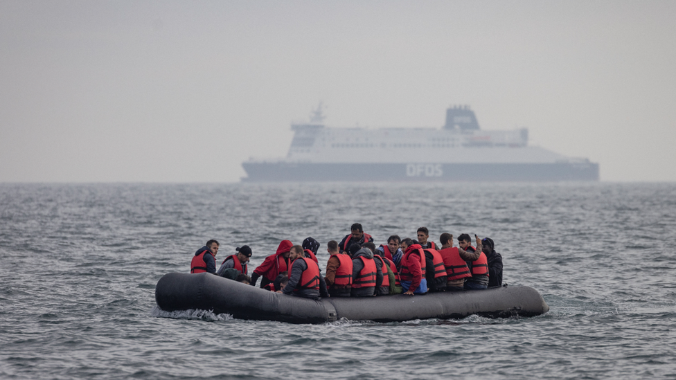 Migrants crossing the Channel