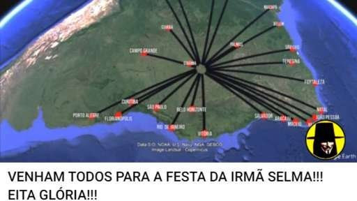 Telegram screenshot reads "Everyone come to the party of sister Selma"